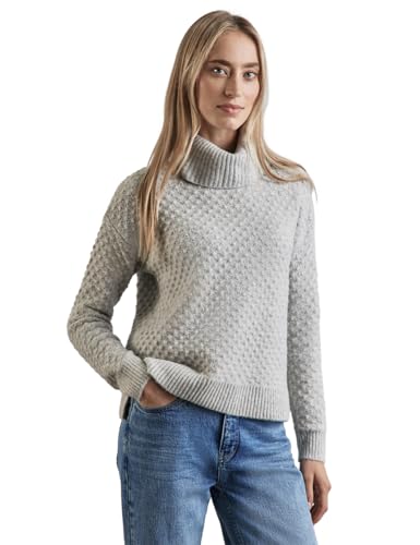 STREET ONE Damen A303046 Strukturpullover,Grau, 46 von STREET ONE