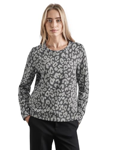 STREET ONE Damen A303053 Sweatshirt mit Leo-Muster,Mehrfarbig, 40 von STREET ONE
