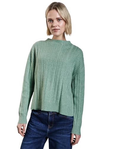 STREET ONE Damen A303087 Pullover Mit Rippstruktur, Sunlit Green Mel., 46 EU von STREET ONE
