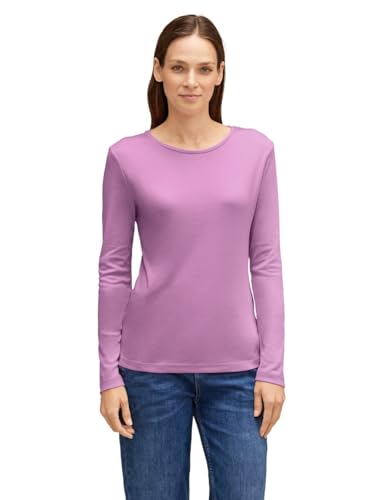 STREET ONE Damen A320676 Basic Langarmshirt, Bright Rose, 46 von STREET ONE