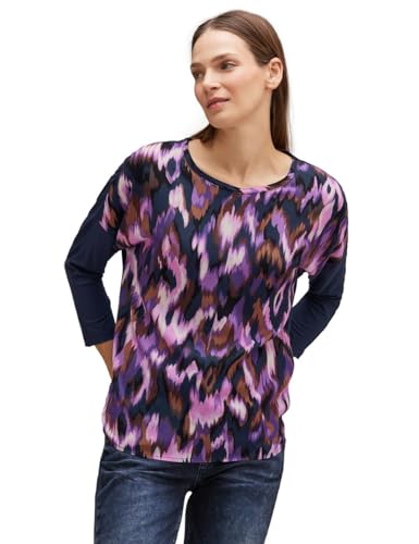 STREET ONE Damen A320701 T-Shirt 3/4 Arm Bedruckt, deep Pure Lilac, 36 von STREET ONE