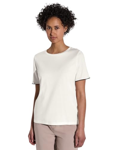 STREET ONE Damen A323126 Basic Shirt mit Dekor-Tape, Off White, 46 von STREET ONE