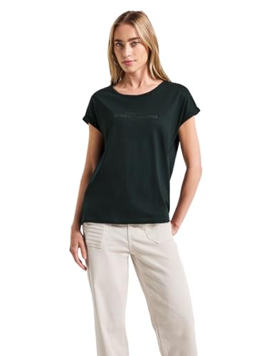 STREET ONE Damen A323610 Basic Shirt mit Print, Pine Grove Green, 36 von STREET ONE