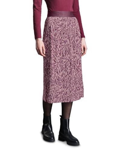STREET ONE Damen A361650 Bedruckter Midi-Meshrock, Mulberry Red, 34W EU von STREET ONE