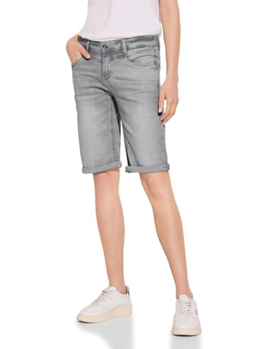 STREET ONE Damen A377250 Jeans Bermuda, Light Grey Soft Washed, 26W von STREET ONE