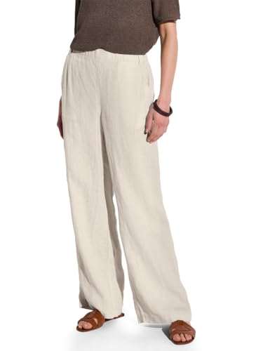 STREET ONE Damen A378739 Wide Leg Leinenhose, Moonstone Sand, 34W x 30L von STREET ONE