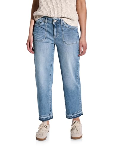 STREET ONE Damen A378921 Straight Leg Jeans, Light Blue Authentic wash, 33W x 28L von STREET ONE