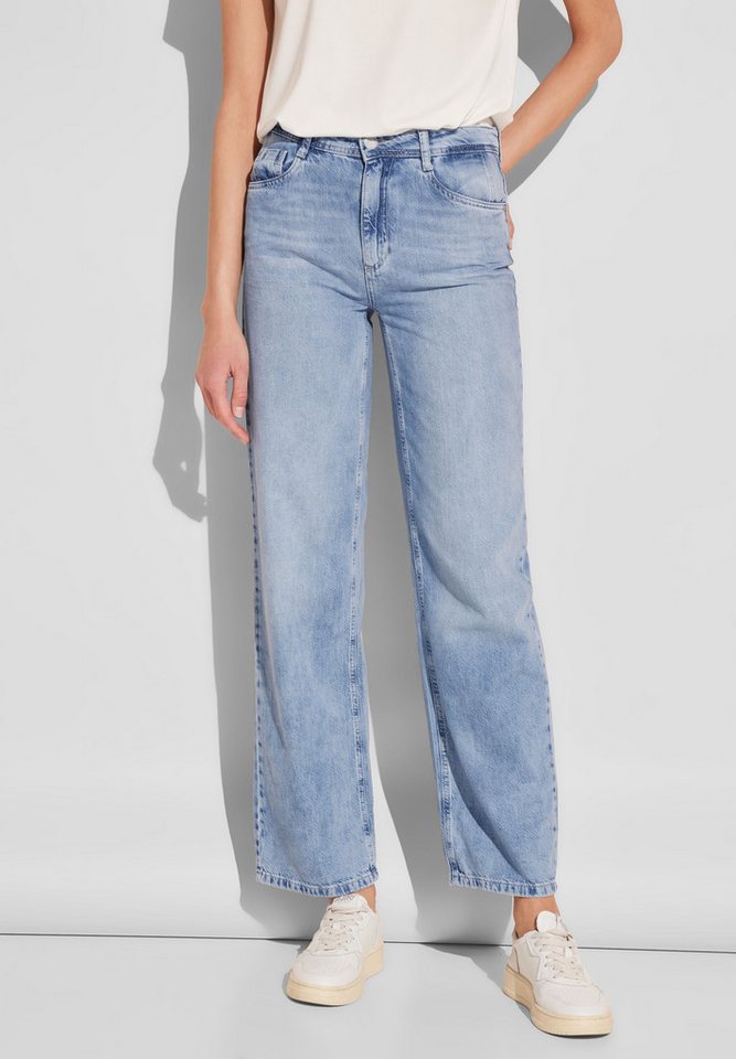STREET ONE High-waist-Jeans in hellblauer Waschung von STREET ONE