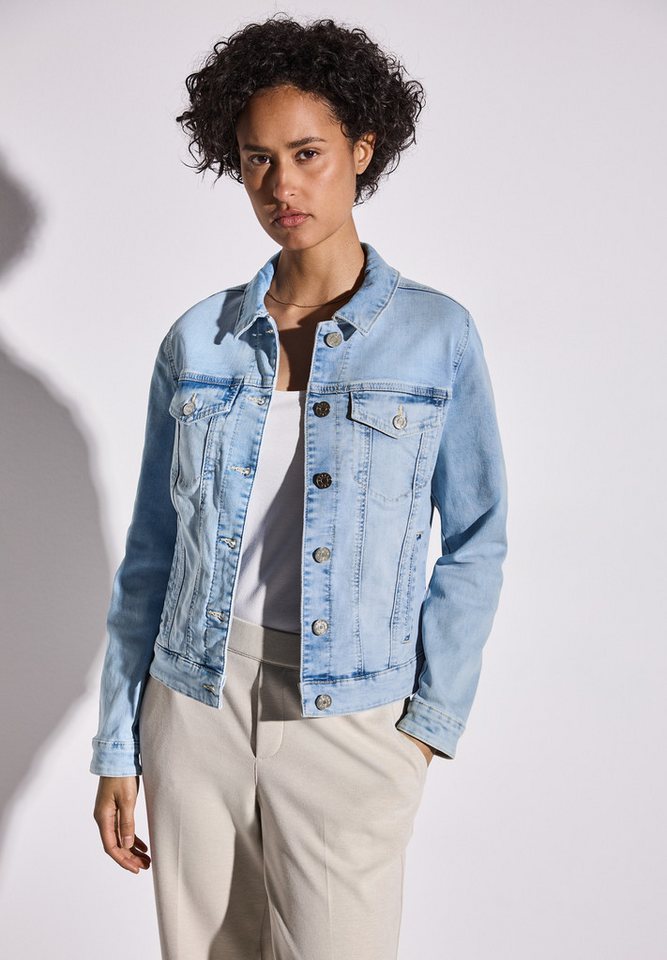 STREET ONE Jeansjacke im Bleached-Look und mit Knopfleiste von STREET ONE