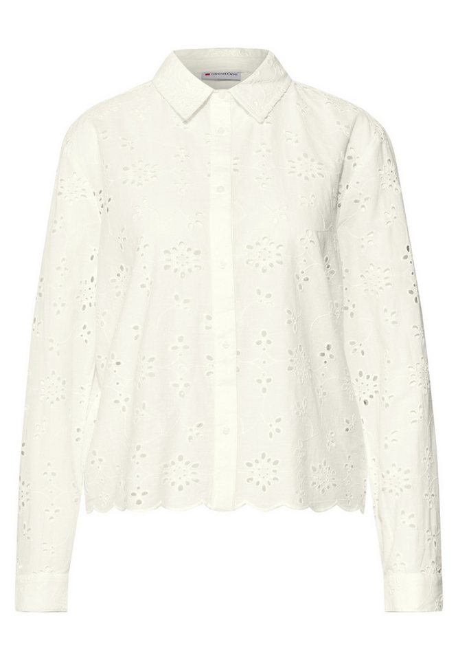 STREET ONE Kurzarmbluse – Leichte Bluse mit dekorativer Lochstickerei von STREET ONE