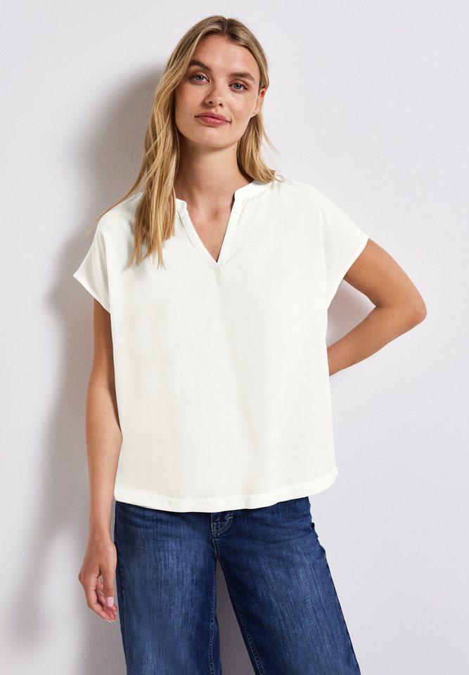 STREET ONE Kurzarmbluse Split Neck STREET ONE Kurzarmbluse Split Neck von STREET ONE