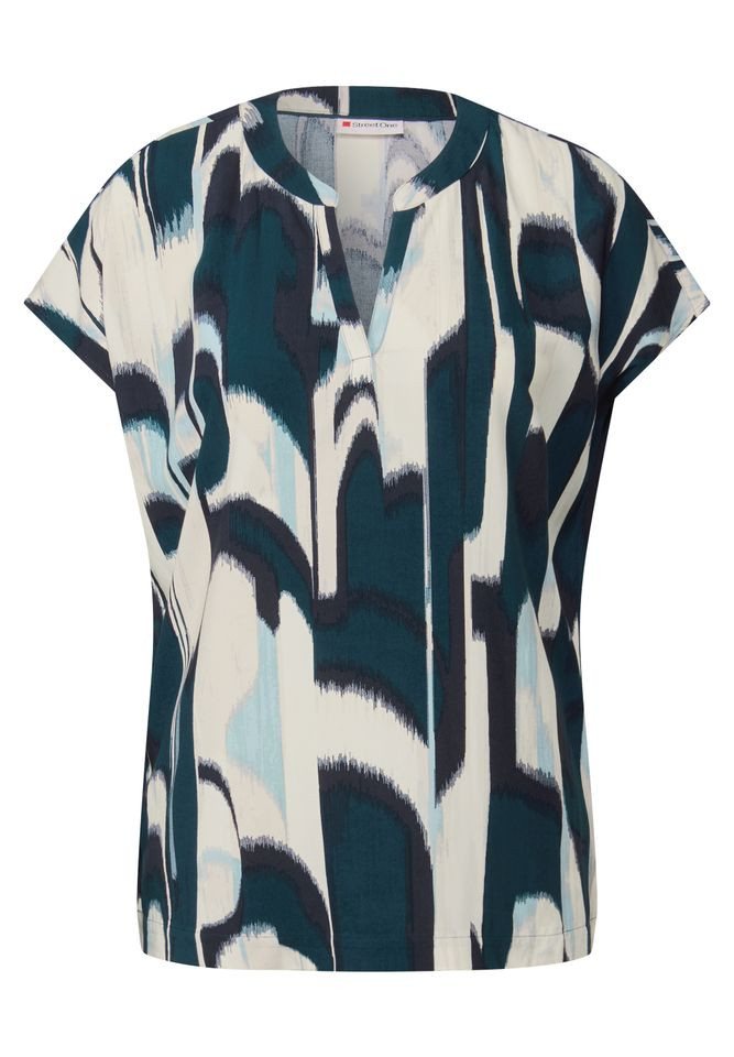 STREET ONE Kurzarmbluse - Viskose Kurzarmbluse Damen – Gemustertes Blusenshirt STREET ONE Kurzarmbluse - Viskose Kurzarmbluse Damen – Gemustertes Blusenshirt von STREET ONE