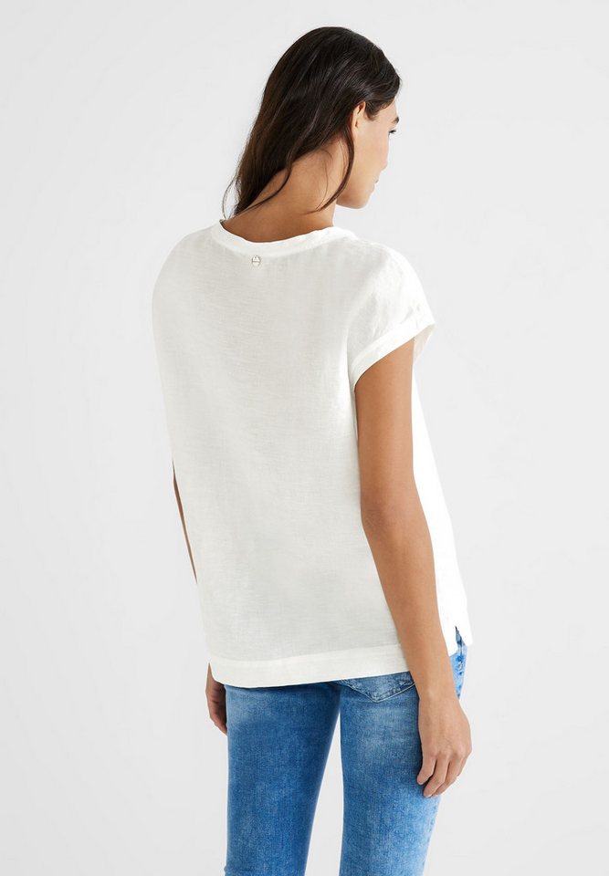STREET ONE Langarmbluse Leinenmix Blusenshirt STREET ONE Langarmbluse Leinenmix Blusenshirt von STREET ONE