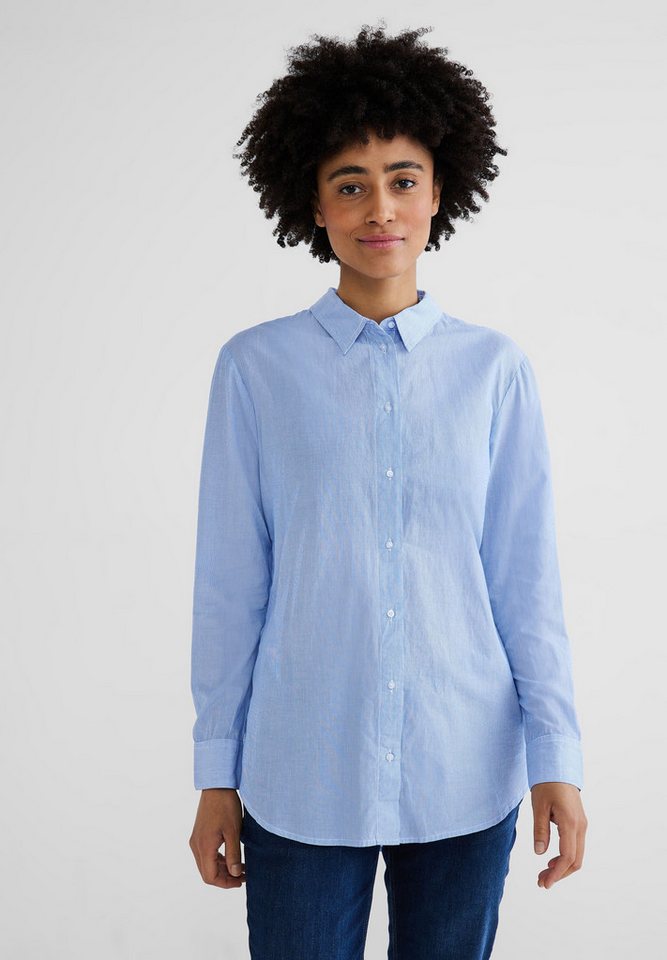 STREET ONE Langarmbluse Longbluse mit Knopfleiste von STREET ONE