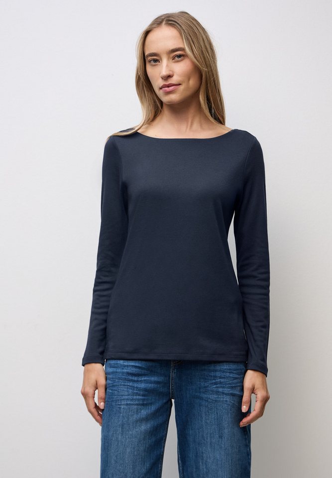 STREET ONE Langarmshirt in Unifarbe von STREET ONE
