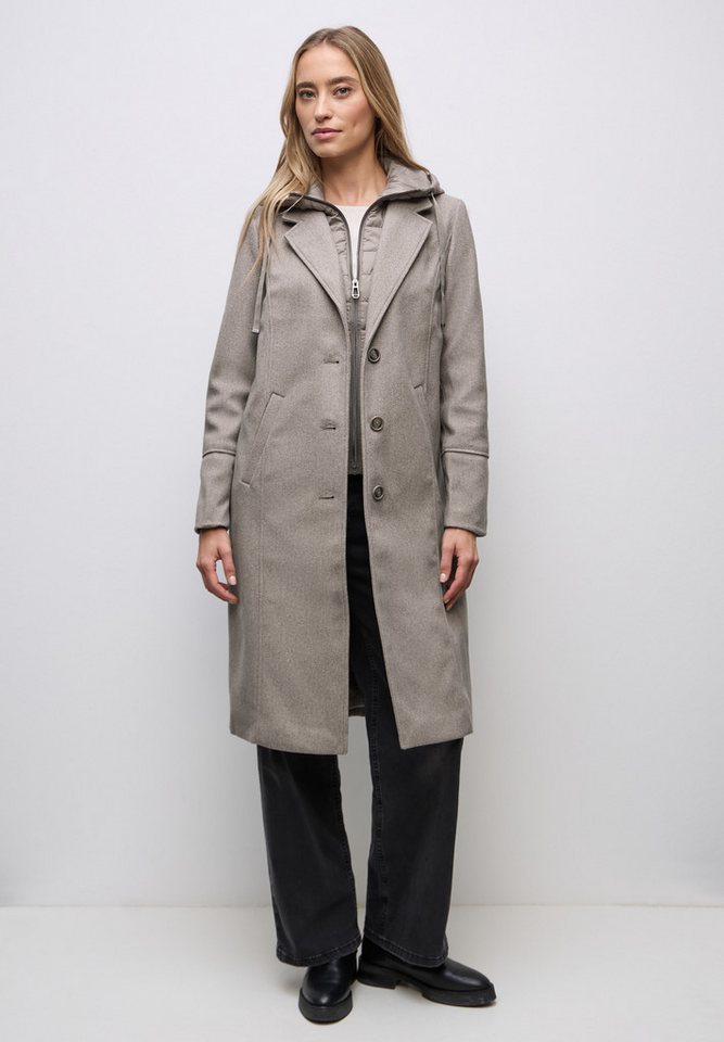 STREET ONE Langmantel mit Kapuze mit Tunnelzugband von STREET ONE