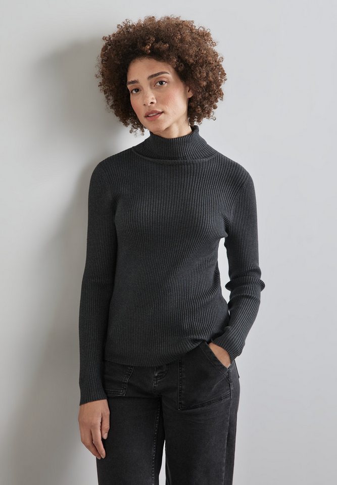 STREET ONE Rollkragenpullover mit Rippstruktur von STREET ONE