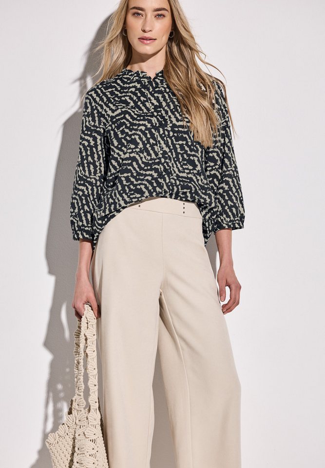 STREET ONE Rüschenbluse 3/4 Arm, mit Rüschen und grafischem Print von STREET ONE