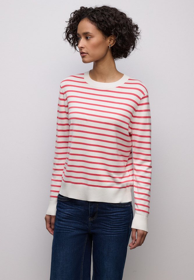 STREET ONE Rundhalspullover im Streifendesign von STREET ONE
