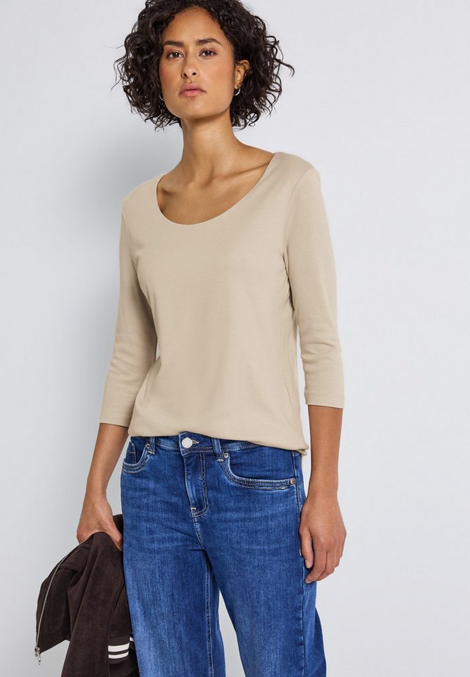 STREET ONE 3/4-Arm-Shirt Style Pania im Basic-Style, mit Rundhals von STREET ONE