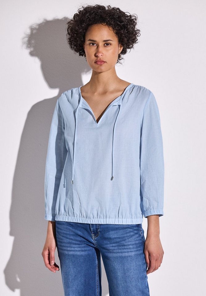 STREET ONE Shirtbluse mit geschlitztem Ausschnitt mit Kordeln von STREET ONE