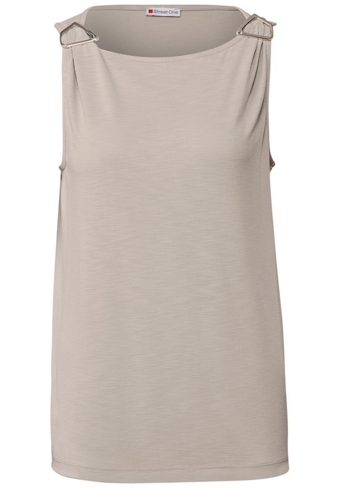 STREET ONE Shirttop - Silk-Look Top Damen – ärmelloses Trägertop – U-Boot-Au von STREET ONE