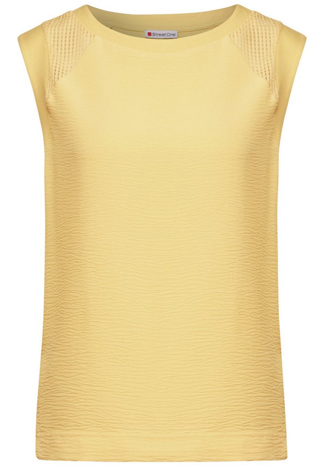 STREET ONE Shirttop - Trägertop Unifarben mit Schlitz- und Mesh-Details Schlitz- und Meshdetail von STREET ONE