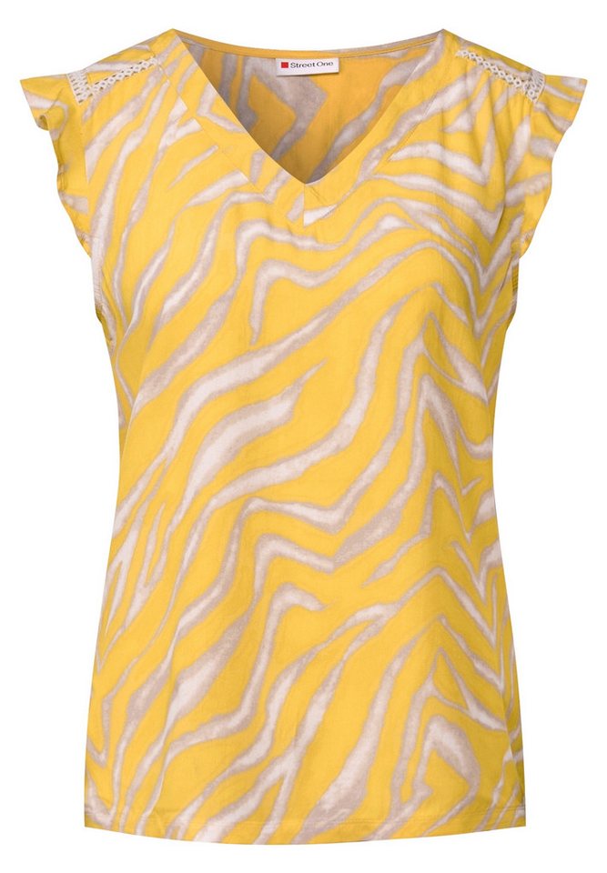 STREET ONE Shirttop - Viskose-Top Damen – Gemustertes Sommertop von STREET ONE