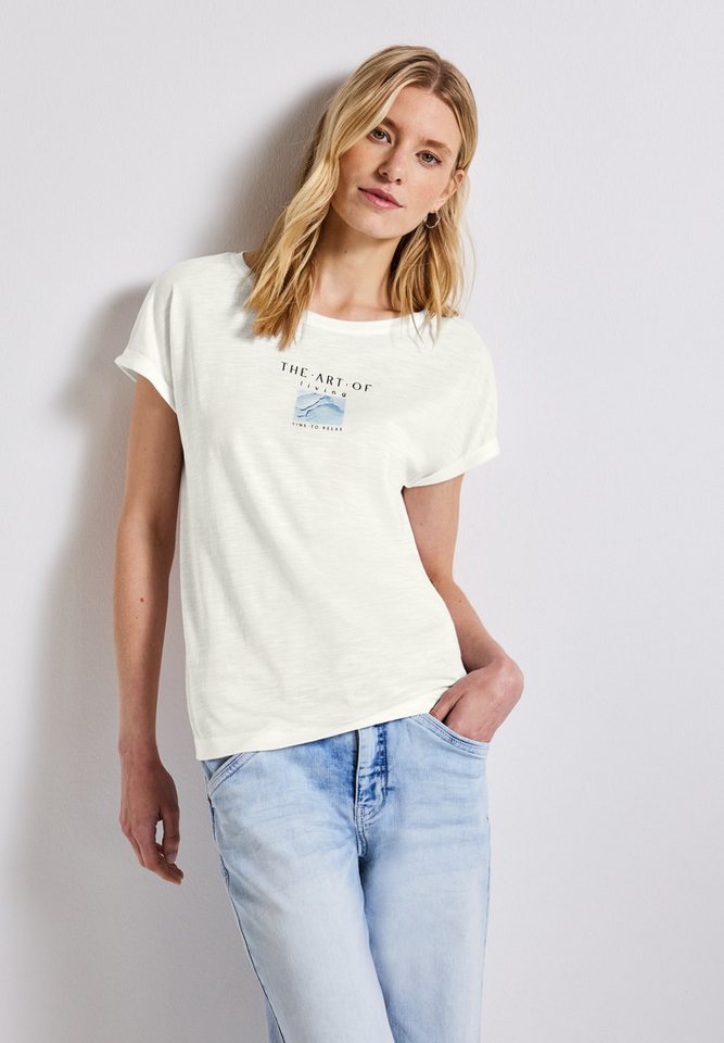 STREET ONE Shirttop mit Frontprint und Wording Artwork von STREET ONE