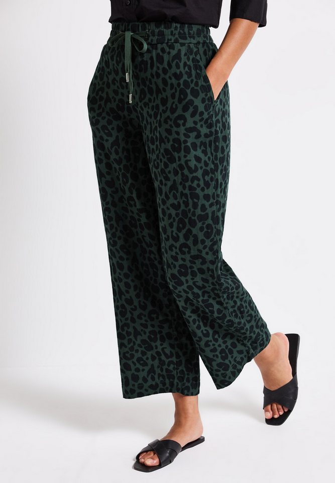 STREET ONE Stoffhose Sommerhose gemustert, im Musselin-Look von STREET ONE