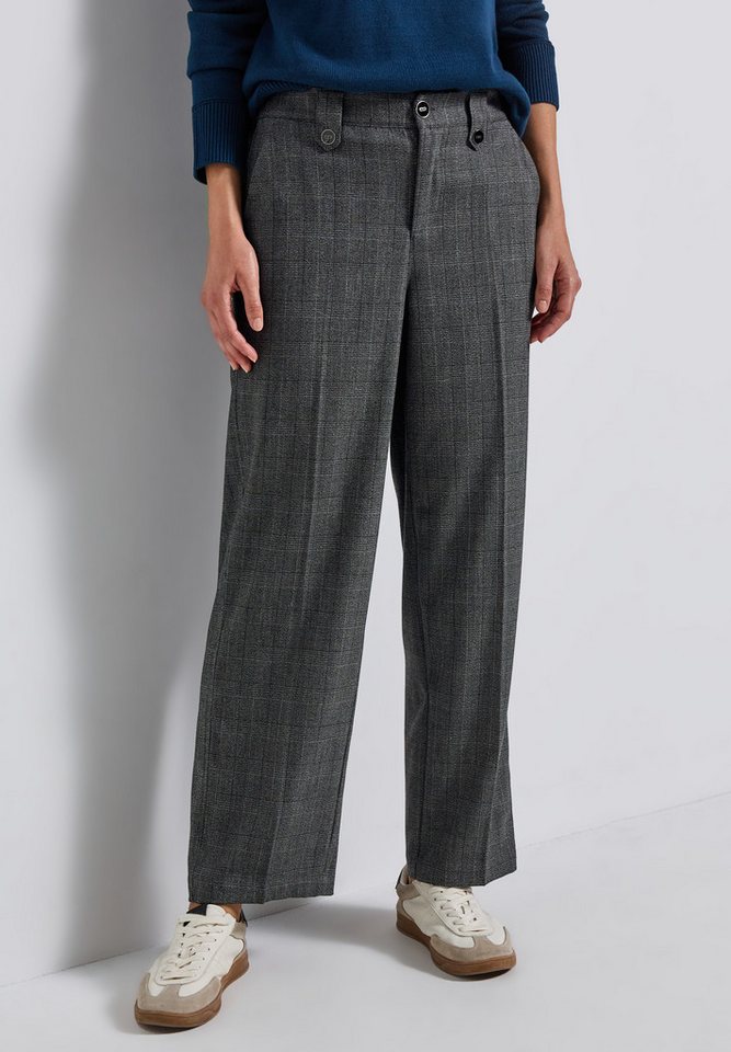 STREET ONE Stoffhose kariert, mit Viskose und Stretch von STREET ONE