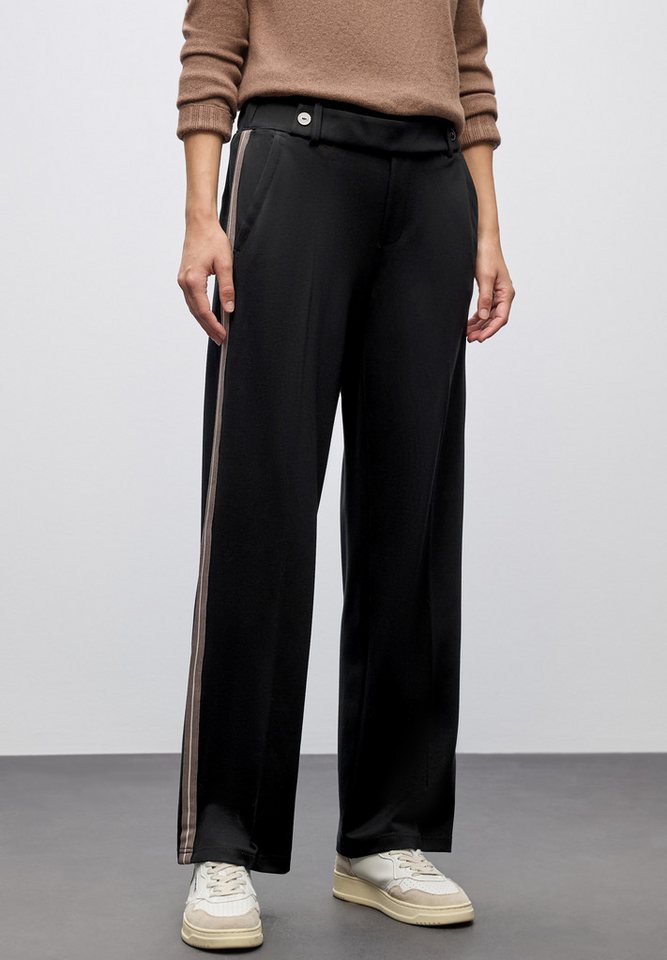 STREET ONE Stoffhose mit Galonstreifen und aus Viskose mit Elasthan von STREET ONE