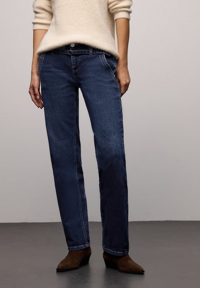 STREET ONE Straight-Jeans mit geradem Bein und Denim-Gürtel von STREET ONE