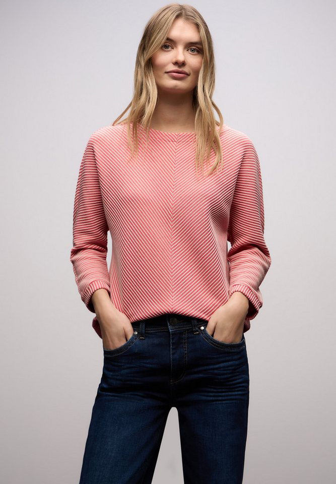 STREET ONE Strickpullover 3/4-Arm mit Two-Tone-Effekt und feinem Strukturmuster von STREET ONE