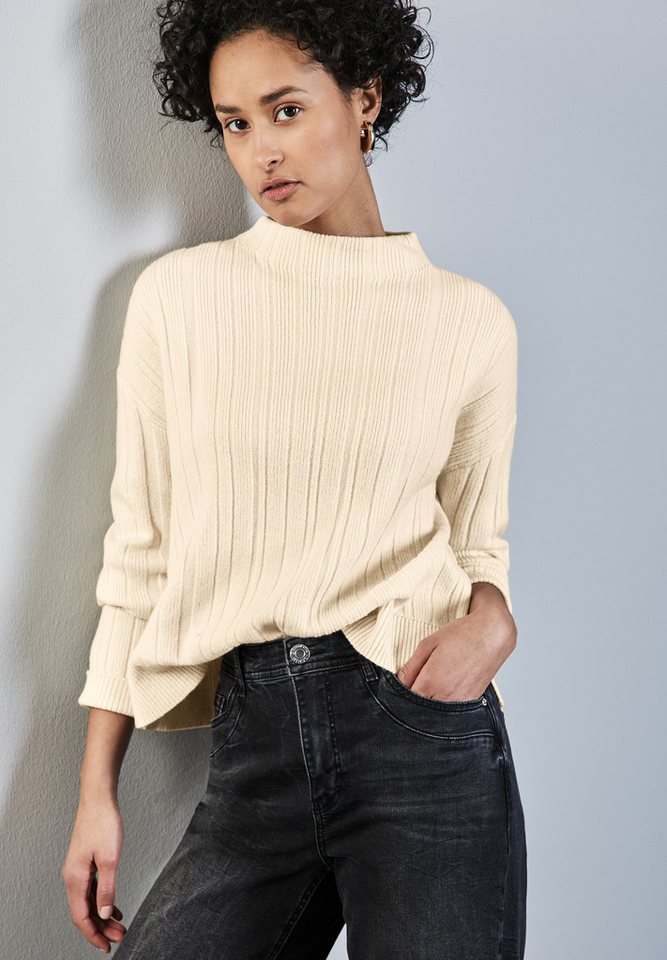 STREET ONE Strickpullover mit Rippstruktur von STREET ONE