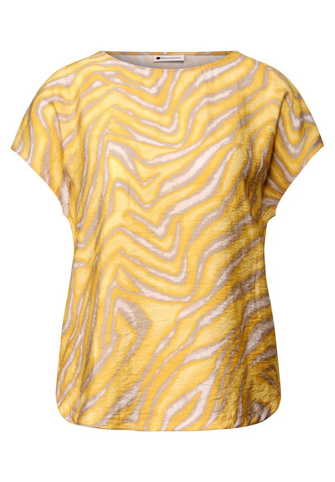 STREET ONE T-Shirt - Damen Shirt mit grafischem Muster – Viskose Shirt – U-Bo von STREET ONE