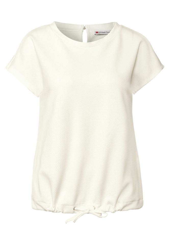 STREET ONE T-Shirt - Strukturshirt Damen – Feinstruktur T?Shirt – Kurzarmshir von STREET ONE