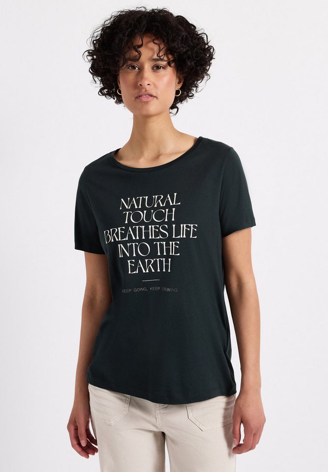 STREET ONE T-Shirt mit Materialmix von STREET ONE