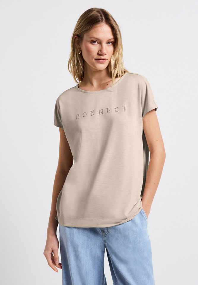 STREET ONE T-Shirt mit Wording aus Schmucksteinen von STREET ONE
