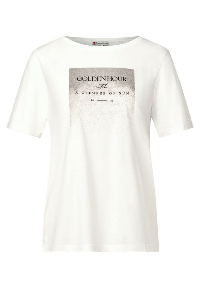 STREET ONE T-Shirt shiny partprint shirt w.turn-u von STREET ONE