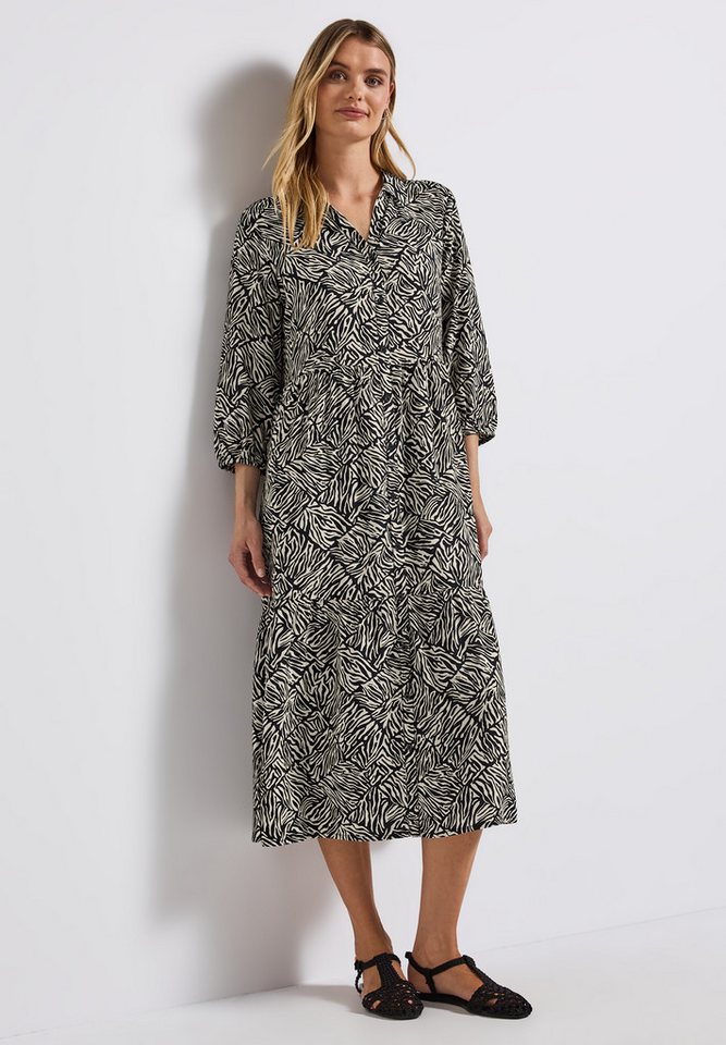 STREET ONE Volantkleid Sommerkleid gemustert, mit 3/4_Arm von STREET ONE