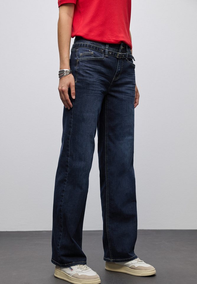 STREET ONE Weite Jeans mit Jeans-Gürtel von STREET ONE