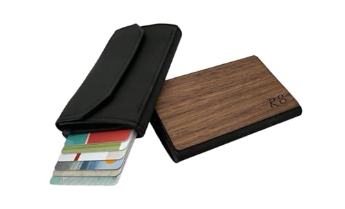 STREIFHOLZ Geldbeutel aus Holz personalisiert mit Gravur, Kreditkartenetui mit Logo oder Namen graviert, Firmengeschenk, Mitarbeitergeschenk, mit Münzfach & RFID NFC Schutz von STREIFHOLZ