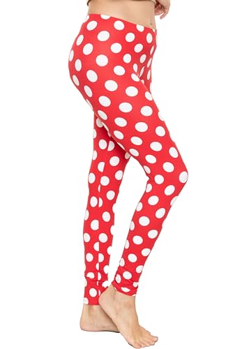 Damen Oh So Soft Leggings in Übergröße, volle und knielange Leggings | S bis 7X, Rot Weiß gepunktet, 2X Damen Oh So Soft Leggings in Übergröße, volle und knielange Leggings | S bis 7X, Rot Weiß gepunktet, 2X von STRETCH IS COMFORT