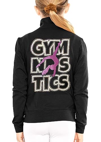 STRETCH IS COMFORT Glitzer | Gymnastik | Jacke Stehkragen | Jugendgröße 4-16, Strasssteine Lila Turner, 10 von STRETCH IS COMFORT