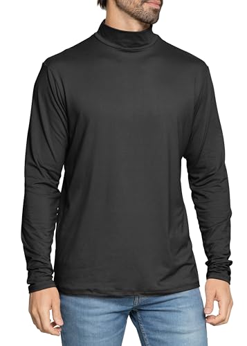 STRETCH IS COMFORT Herren Oh So Soft Luxe Mock Neck Rollkragen Langarm Shirt, Schwarz, 3X-Groß STRETCH IS COMFORT Herren Oh So Soft Luxe Mock Neck Rollkragen Langarm Shirt, Schwarz, 3X-Groß von STRETCH IS COMFORT