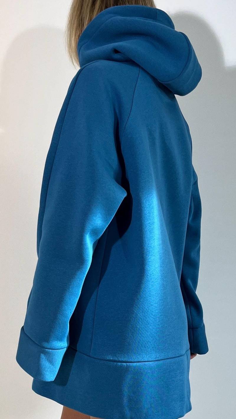 Kapuzenbluse Hoodie/ Große Größen Hoodie Blau . Baumwolle/ Damen/ Bügelfrei/ Einfarbig. Handmade Germany, Breite Bündchen Kapuzenbluse Hoodie/ Große Größen Hoodie Blau . Baumwolle/ Damen/ Bügelfrei/ Einfarbig. Handmade Germany, Breite Bündchen von STROEBERT