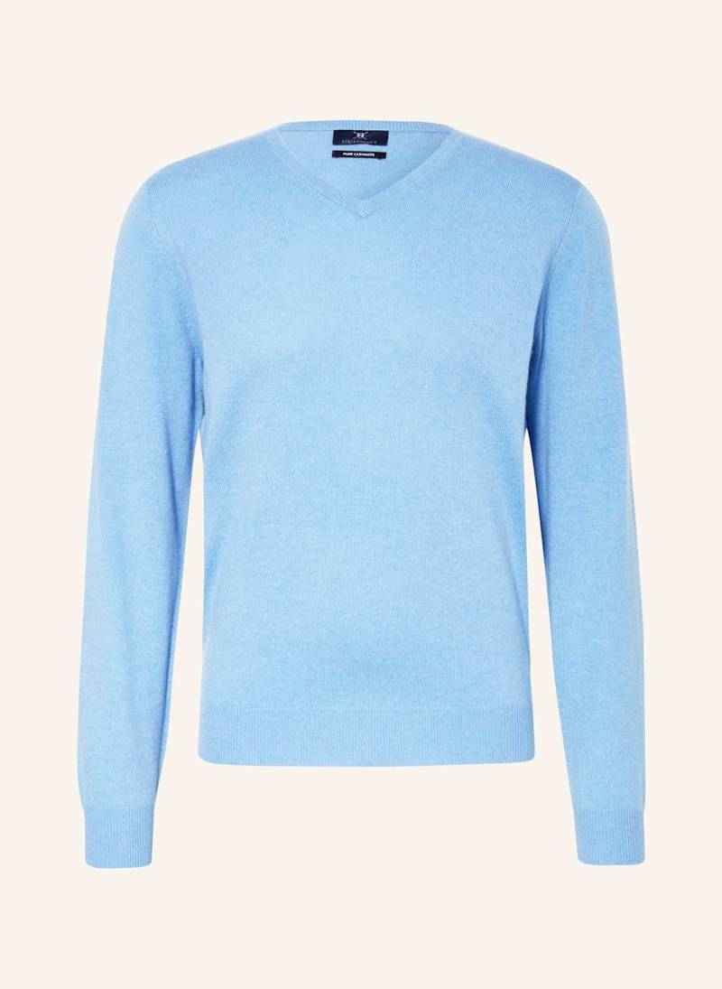Strokesman's Cashmere-Pullover blau von STROKESMAN'S