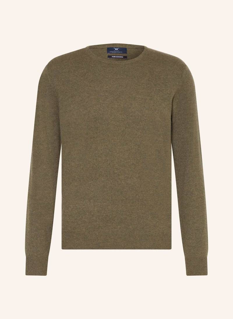 Strokesman's Cashmere-Pullover gruen von STROKESMAN'S