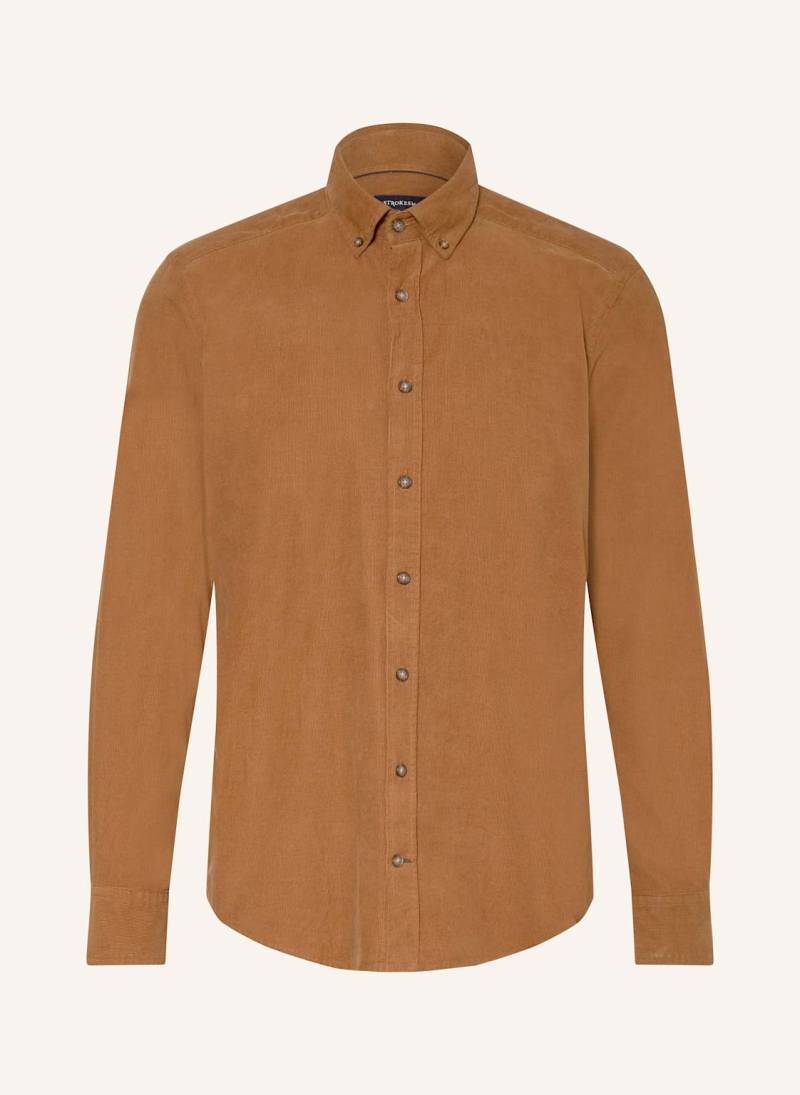Strokesman's Cordhemd Regular Fit braun von STROKESMAN'S